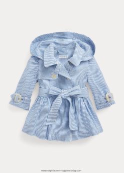 seersucker kapucnis trencskabát 2680488328 baba Ralph Lauren kék fehér