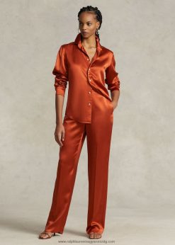 selyem charmeuse egyenes nadrág 2680483209 nők Ralph Lauren édesburgonya