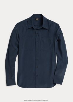 selyem krepp blúz 2680483662 nők Ralph Lauren haditengerészet