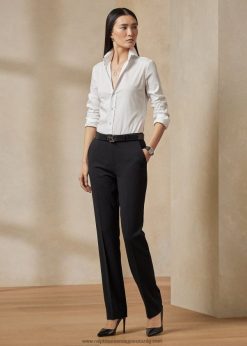 Seth stretch gyapjú krepp nadrág 2680489132 nők Ralph Lauren fekete