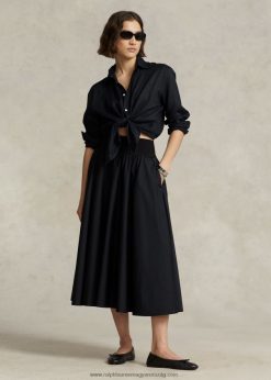 shirred-yoke egy vonalú szoknya 2680482961 nők Ralph Lauren fekete