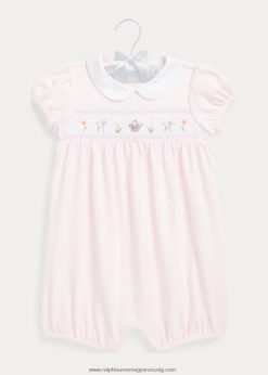 smocked pamutbuborék shortall 2680487686 baba Ralph Lauren finom rózsaszín