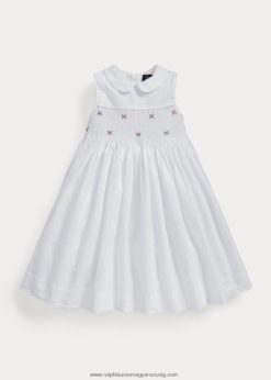smokett pamut seersocker ruha 2680486841 gyerekek Ralph Lauren fehér
