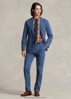 stretch chino öltöny nadrág 268048719 férfiak Ralph Lauren csillogó kék