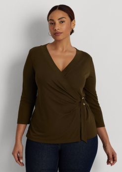 stretch jersey felső 2680484493 nők Ralph Lauren botanikus zöld