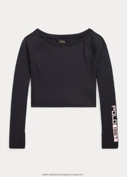 stretch jersey hosszú ujjú póló 2680487614 gyerekek Ralph Lauren fekete