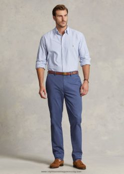 stretch klasszikus szabású chino nadrág 2680481861 férfiak Ralph Lauren világos tengeri