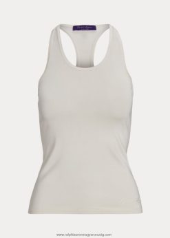 stretch selyem racerback felső 2680489374 nők Ralph Lauren törtfehér
