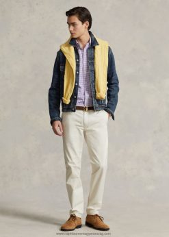 stretch slim fit chino nadrág 268048469 férfiak Ralph Lauren krém