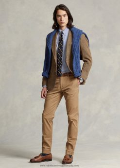 stretch slim fit chino nadrág 268048474 férfiak Ralph Lauren montana khaki