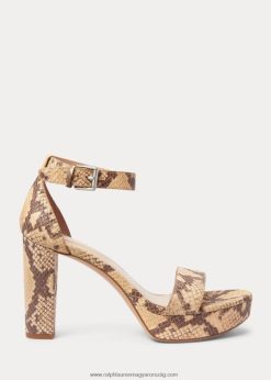 sylvia műkígyóbőr szandál 2680484999 nők Ralph Lauren pergament