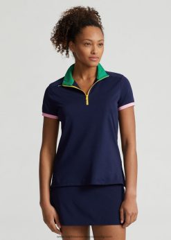 szabott szabású negyedcipzáras piké ing 2680489383 nők Ralph Lauren rafinált tengerész/tengerjáró zöld