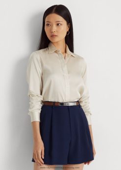 szatén charmeuse ing 2680483980 nők Ralph Lauren mascarpone krém