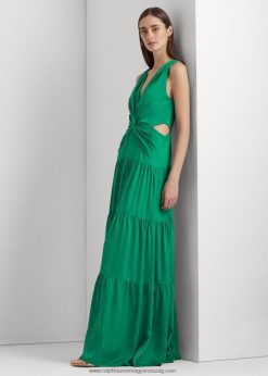 szatén lépcsős ruha 2680483906 nők Ralph Lauren pálmafa levél