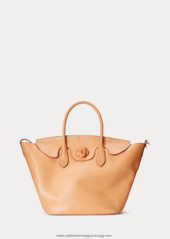 szegecses vachetta közepes bellport táska 2680485215 nők Ralph Lauren természetes