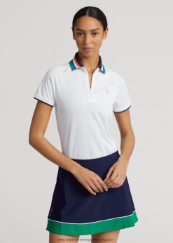 személyre szabott, negyedcipzáras pólóing 2680489401 nők Ralph Lauren kerámia fehér multi