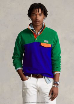 színblokkolt szálcsiszolt gyapjú pulóver 2680481182 férfiak Ralph Lauren elsődleges zöld multi