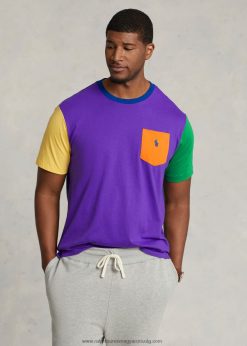 színes blokkolt jersey póló 2680481527 férfiak Ralph Lauren lila multi