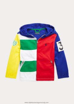 színes blokkolt pamut kapucnis kabát 2680485778 gyerekek Ralph Lauren colorblock multi