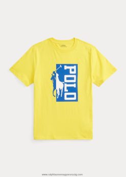 színváltó pamut jersey póló 2680489823 gyerekek Ralph Lauren citromzúzás