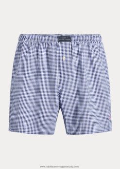 szőtt pamut boxer 268048196 férfiak Ralph Lauren kék gingham