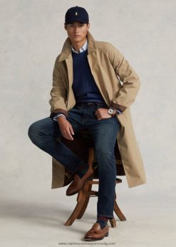 szőtt pamut járókabát 2680481212 férfiak Ralph Lauren bézs/teak