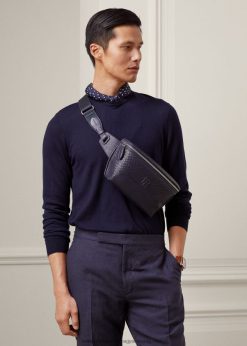 szőtt paneles borjúbőr derékcsomag 2680488961 férfiak Ralph Lauren elnöki haditengerészet