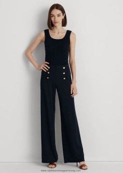 sztreccs dzsörzé széles szárú nadrág 2680489157 nők Ralph Lauren haditengerészet