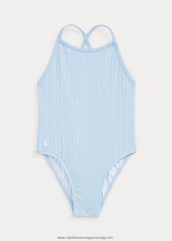 sztreccs jacquard egyrészes fürdőruha 2680487939 baba Ralph Lauren irodai kék