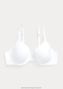 sztreccs-pamut keverék pólómelltartó 2680483379 nők Ralph Lauren fehér felhő