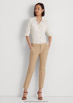 sztreccs pamut vékony nadrág 2680484168 nők Ralph Lauren nyírfa cser