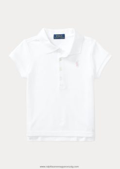 sztreccs pamuthálós pólóing 2680486786 gyerekek Ralph Lauren fehér