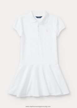 sztreccs pamuthálós pólóruha 2680487033 gyerekek Ralph Lauren fehér