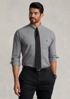 sztreccs poplin ing 2680481505 férfiak Ralph Lauren fekete/fehér csekk