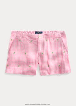teknős gingham pamut poplin rövid 2680487167 gyerekek Ralph Lauren sivatagi rózsaszín/fehér