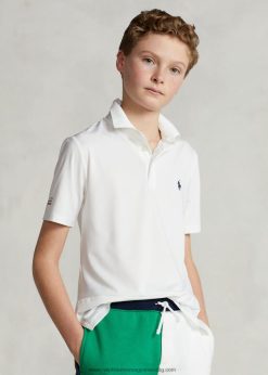 teljesítmény stretch jersey póló 2680485974 gyerekek Ralph Lauren kerámia fehér