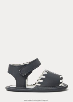 tengeri bőr szandál 2680488127 baba Ralph Lauren sötétkék bőr