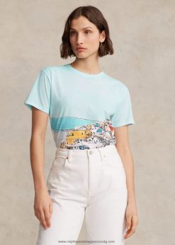 tengerparti motívumú pamut jersey póló 2680483035 nők Ralph Lauren multi scenic