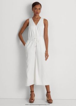 twill ujjatlan jumpsuit 2680483908 nők Ralph Lauren fehér