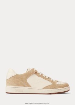 udvari bőr-velúr tornacipő 2680481995 férfiak Ralph Lauren csont/ekrü