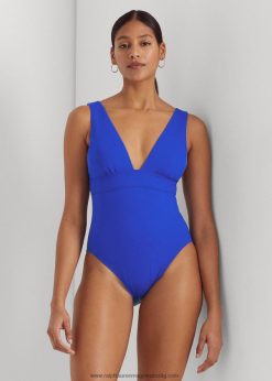 V-nyakú egyrészes 2680484163 nők Ralph Lauren királykék