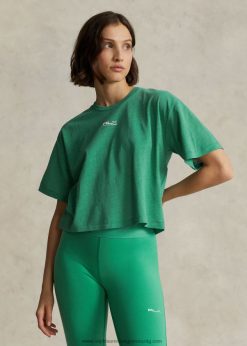 vágott pamut jersey póló 2680489173 nők Ralph Lauren tutaj zöld