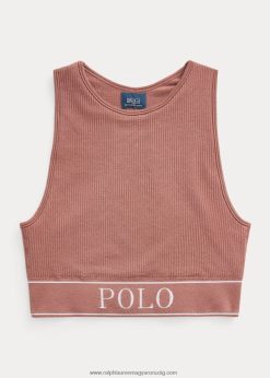 varrat nélküli vágott ékszernyakú tartály 2680483365 nők Ralph Lauren terrakotta