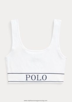 varrat nélküli vágott gombóc tartály 2680483362 nők Ralph Lauren fehér felhő