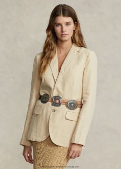 vászon blézer 2680482957 nők Ralph Lauren alap homok