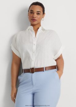 vászon dolmányujjú ing 2680489480 nők Ralph Lauren fehér