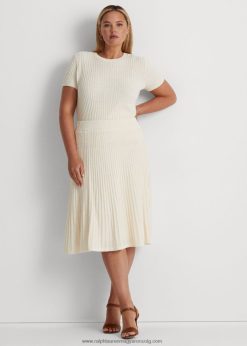 vászon-pamut kötött szoknya 2680484608 nők Ralph Lauren mascarpone krém