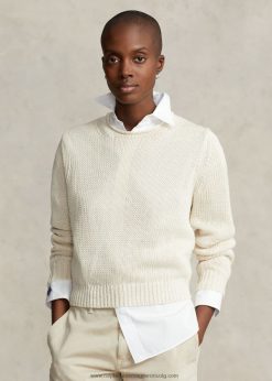 vászon-pamut rollneck pulóver 2680482926 nők Ralph Lauren pergamen krém