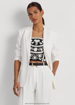 vászonkeverék twill blézer 2680483850 nők Ralph Lauren fehér