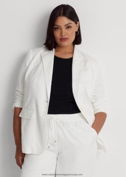 vászonkeverék twill blézer 2680484545 nők Ralph Lauren fehér